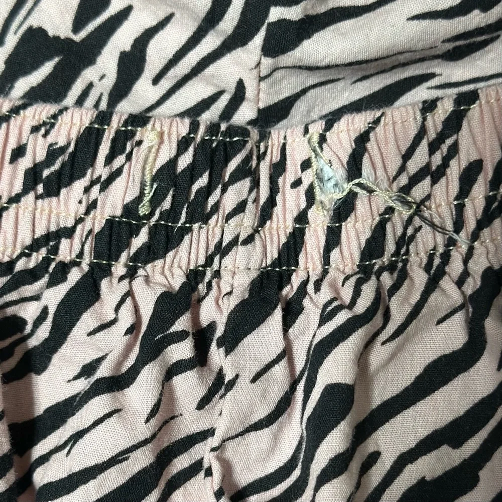 Global Pajamas Shorts Zebra Print Black Pink 100% Cotton Size‎ Small Sleepwear